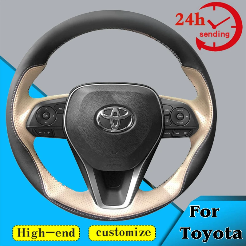 

Custom DIY Car Steering Wheel Braid Cover 100% Fit For Toyota Camry Avalon Corolla RAV4 2018-2020 Auto Interior Accessories