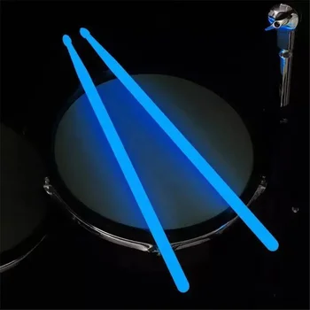 5A Luminous Drum Stick Nylon Fluorescent Drumsticks Glow in The Dark Bright Light Musical Instruments 1