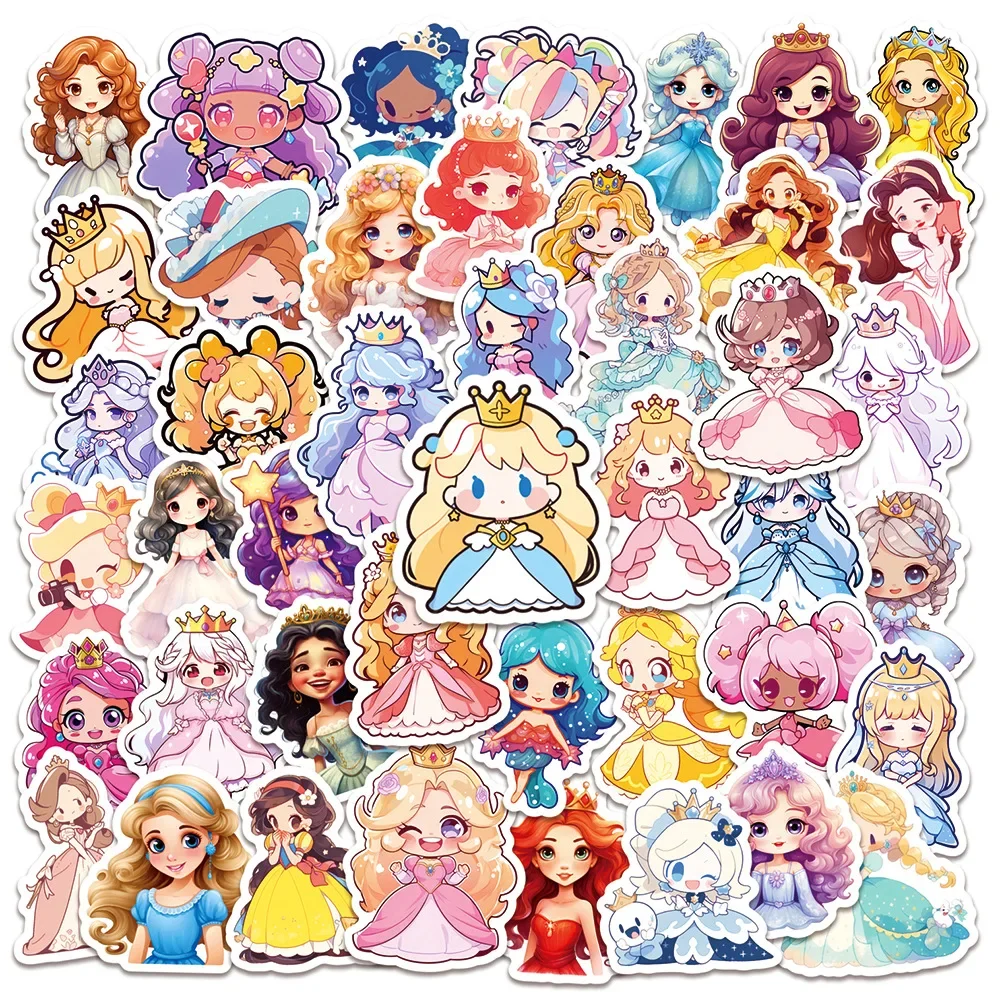 

60pcs Cartoon Little Princess Series Graffiti Stickers Suitable for Desktop Wall Room Decoration DIY Sticker Pack Wholesale