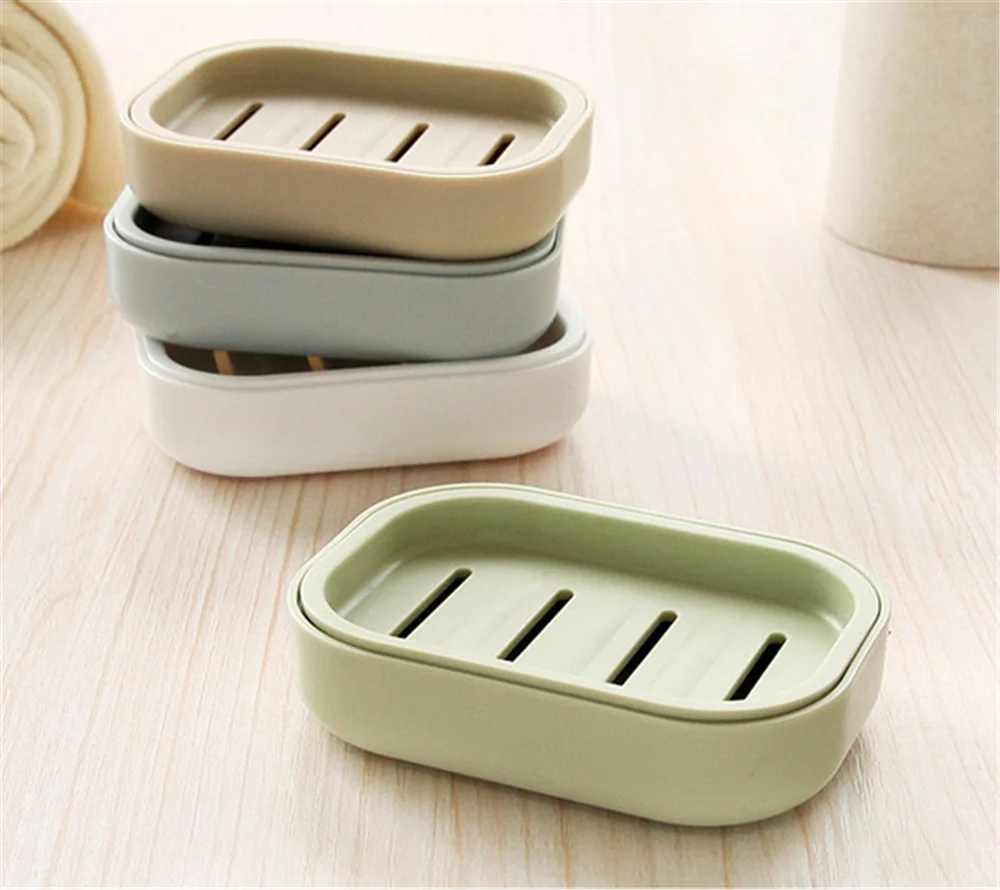 New Bathroom Dish Plate Case Home Shower Travel Hiking Holder Container Soap Box Plastic Soap Box Dispenser Soap Rack