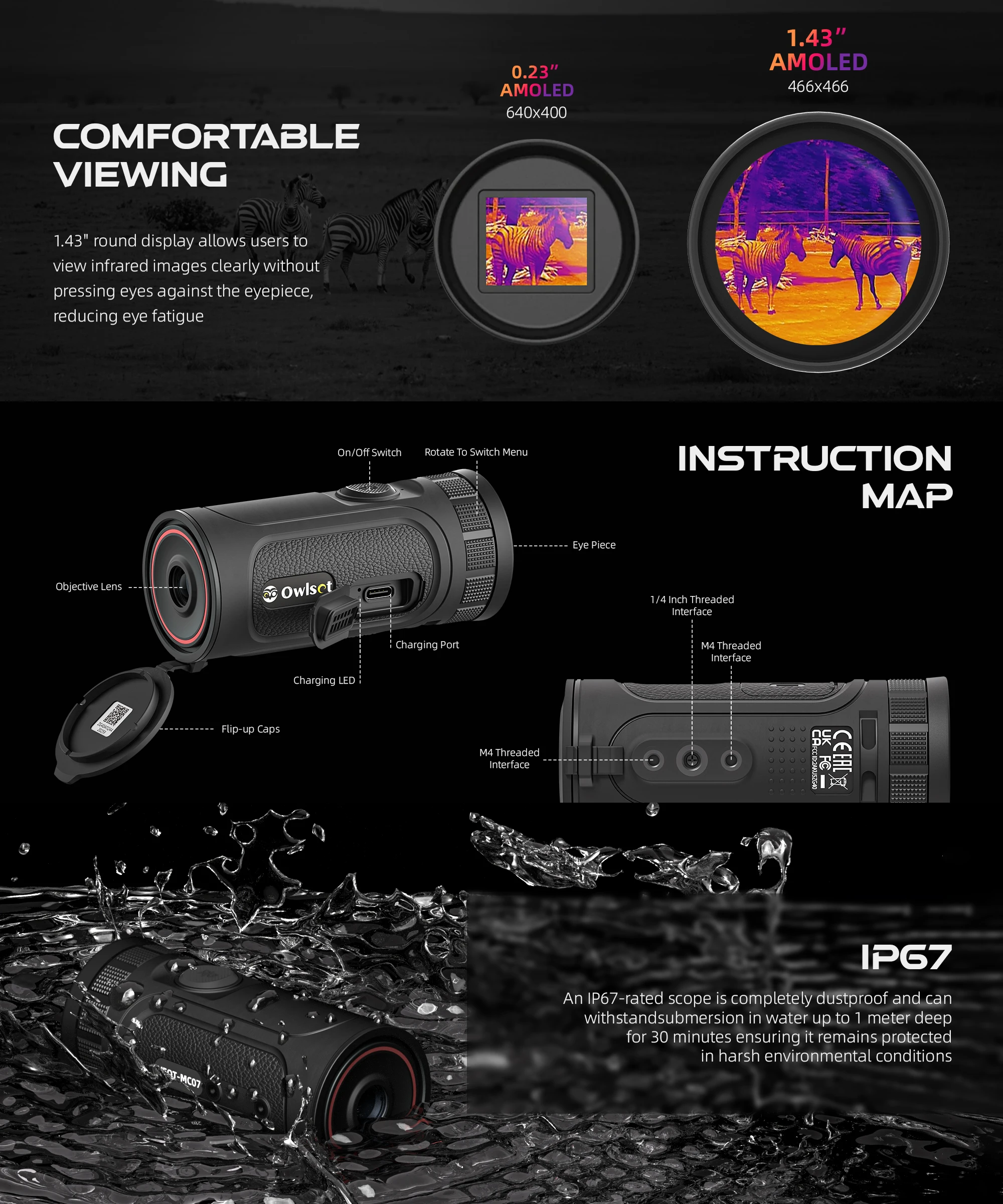 Vector Optics OwlSet ARGON Nano サーマルモノキュラー | 256×192