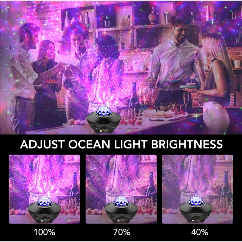 decorative night lights Starry Projector Galaxy Night Light with Ocean Wave Music Speaker Nebula Cloud Ceiling Lamp for Decoration Birthday Gift Party night lamp for bedroom wall