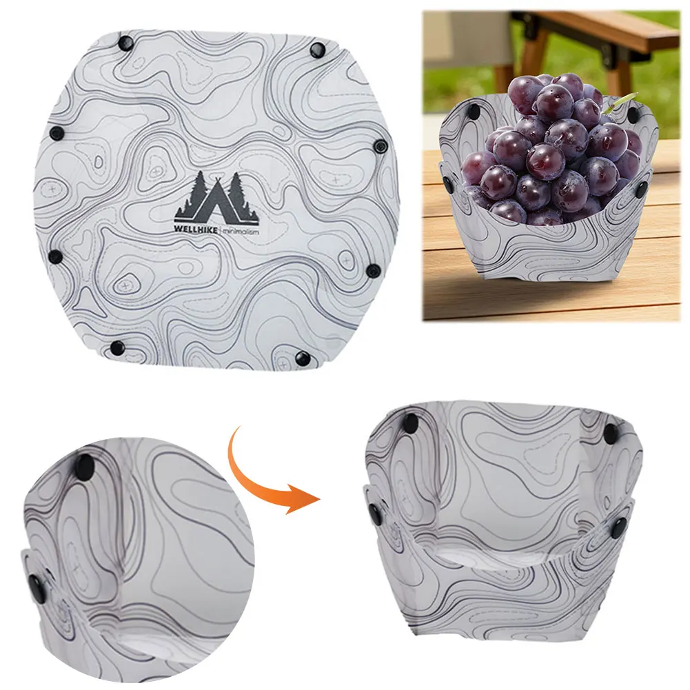 Outdoor Lightweight Folding Tableware 2Pcs Portable Bowl Dinner Plate Coffee Filter Water Cup Multi-purpose Camping Tableware