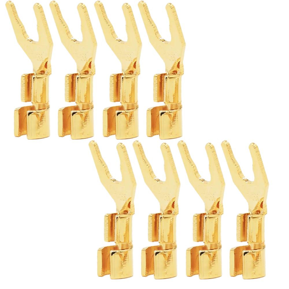 Connettori Per Altoparlanti Audiofili Cmc Y Spade Spine A Forcella Placcate Oro 24K In Rame Puro Jack