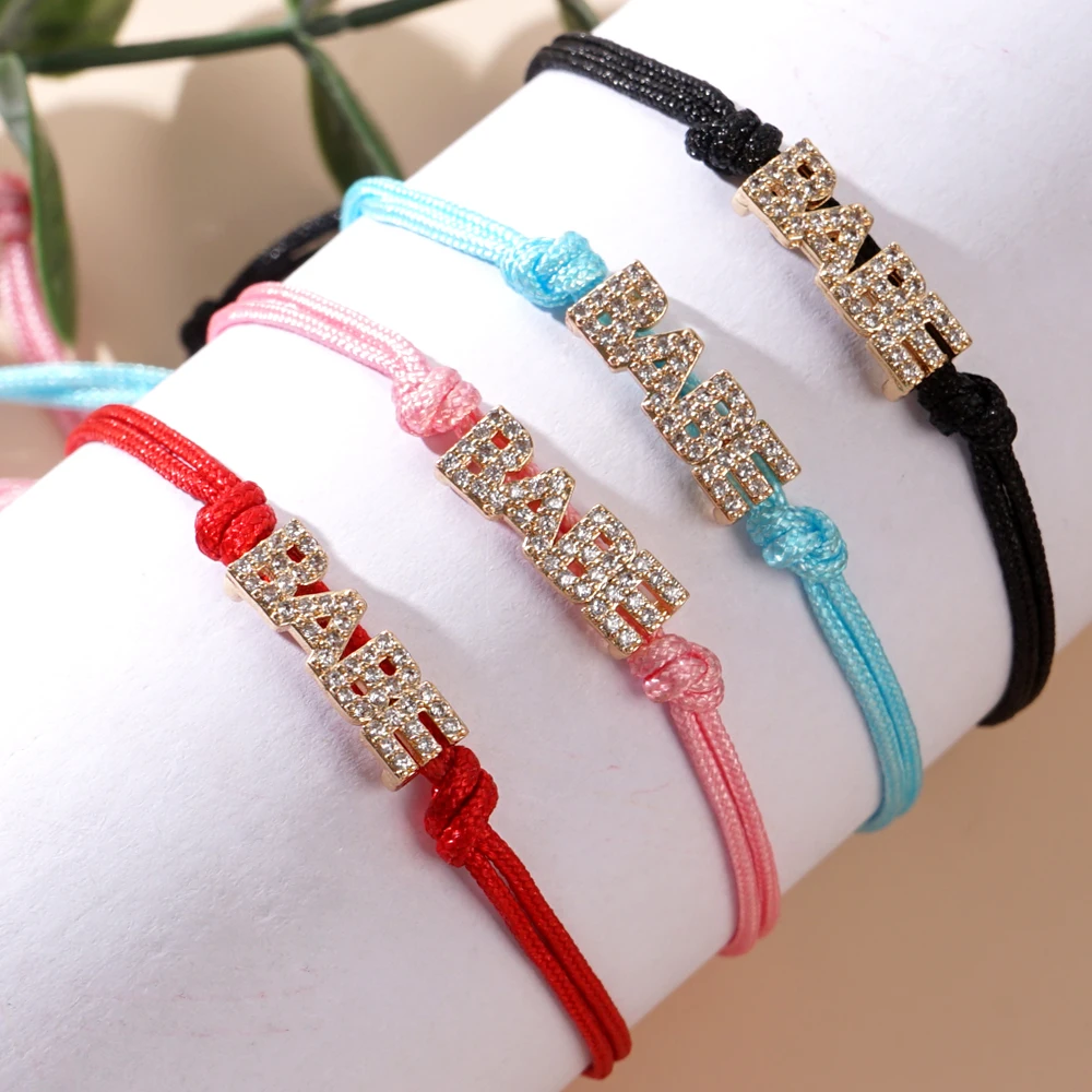 

Блестящие богемные модные детские браслеты с буквами и бусинами, ручная работа, регулируемая цепочка, минималистичные модные украшения для женщин и мужчин