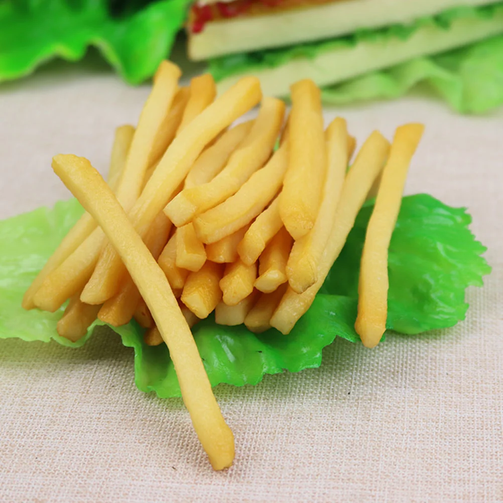

12 PCS Simulation French Fries Fake Food Props Simulated Chips Fast Playset Models Party Decoration