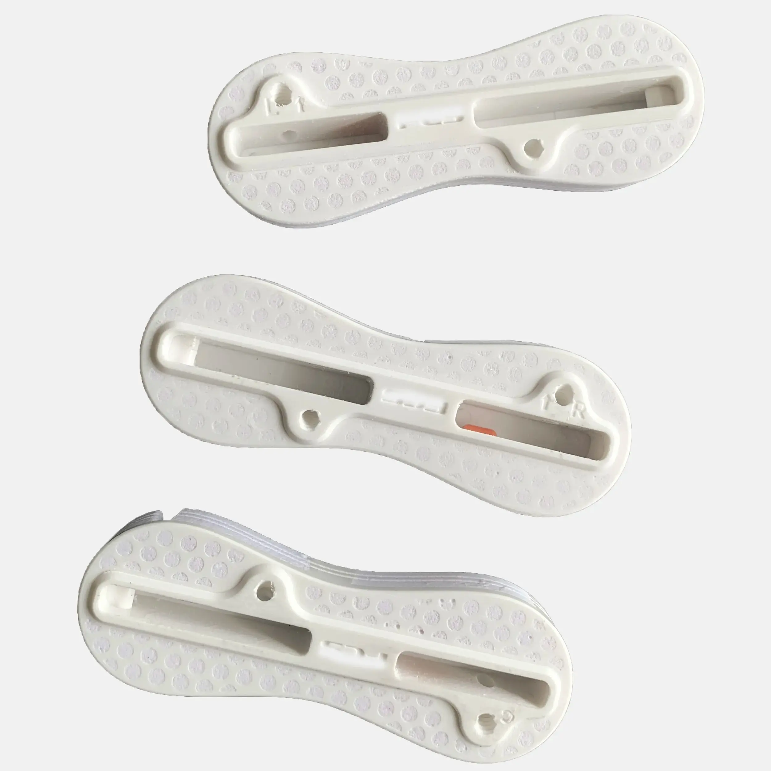 White Color PVC Foam Surfboard Fin Box Easy To Install Rudder Slot Fin Boxes Side 9 Degree Box + Center 0 Degree