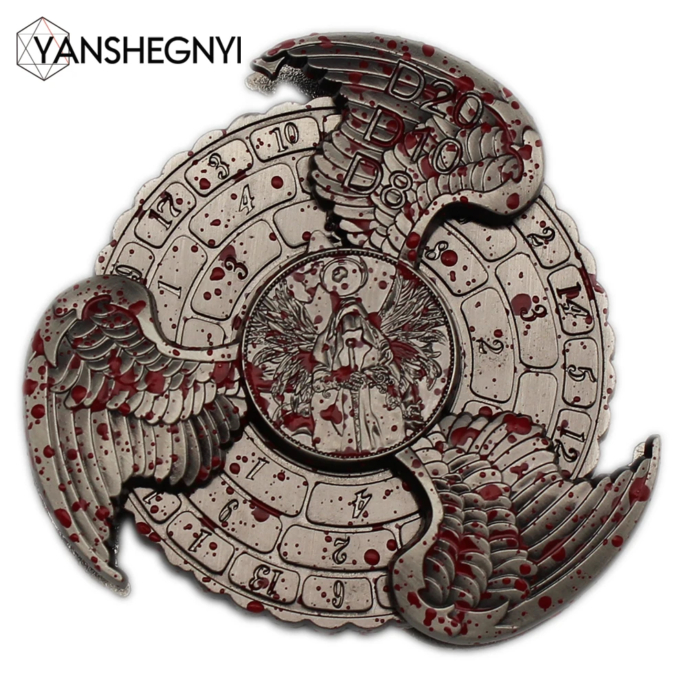Metal Dice For Role-play Games Player Rotating Roulette Dice Fingertip Gyro Style DND Dragons Dice