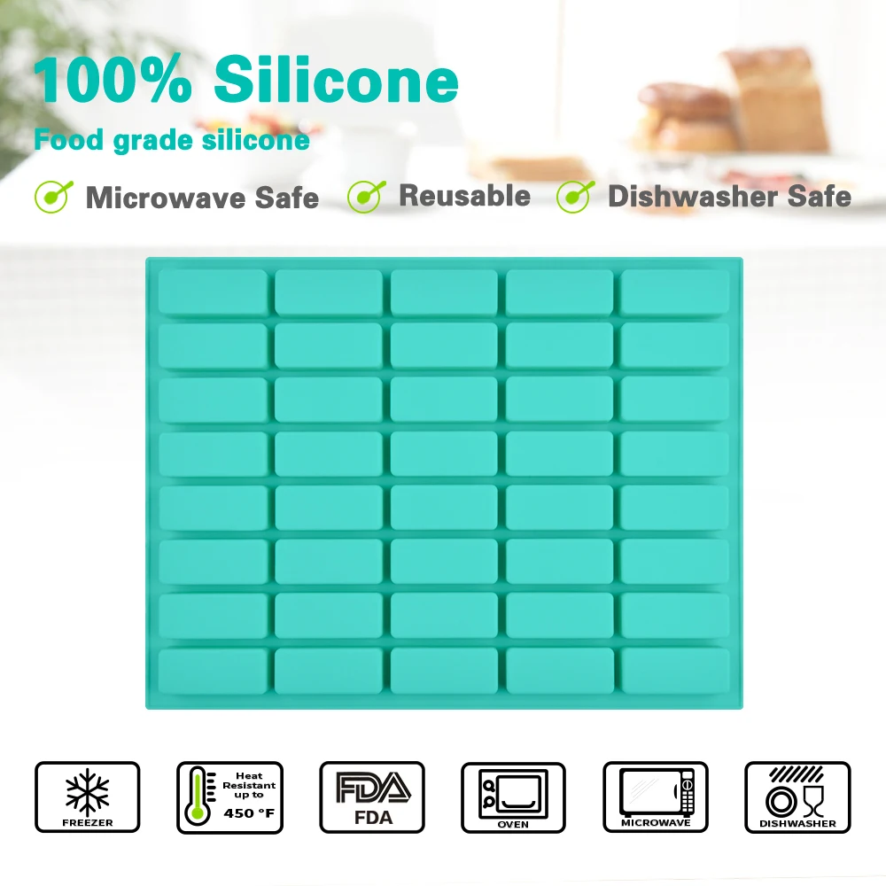 Silicone Mold 40 Cavity Rectangle Soap Bar Mold Silicone Mold For DIY Home Soap Making Small Molds