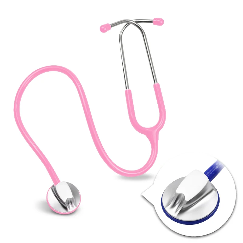 Classic Single Head Medical Cardiology Doctor Professional Heart Cute Estetoscopio Nurse Student Stethoscope with Name Tag