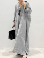 2025 Stripe Printed Beach Party Sundress ZANZEA Spring Fall Bohemian Women Long Sleeve Lapel Dress Fashion Casual Loose Vestidos - Image 2
