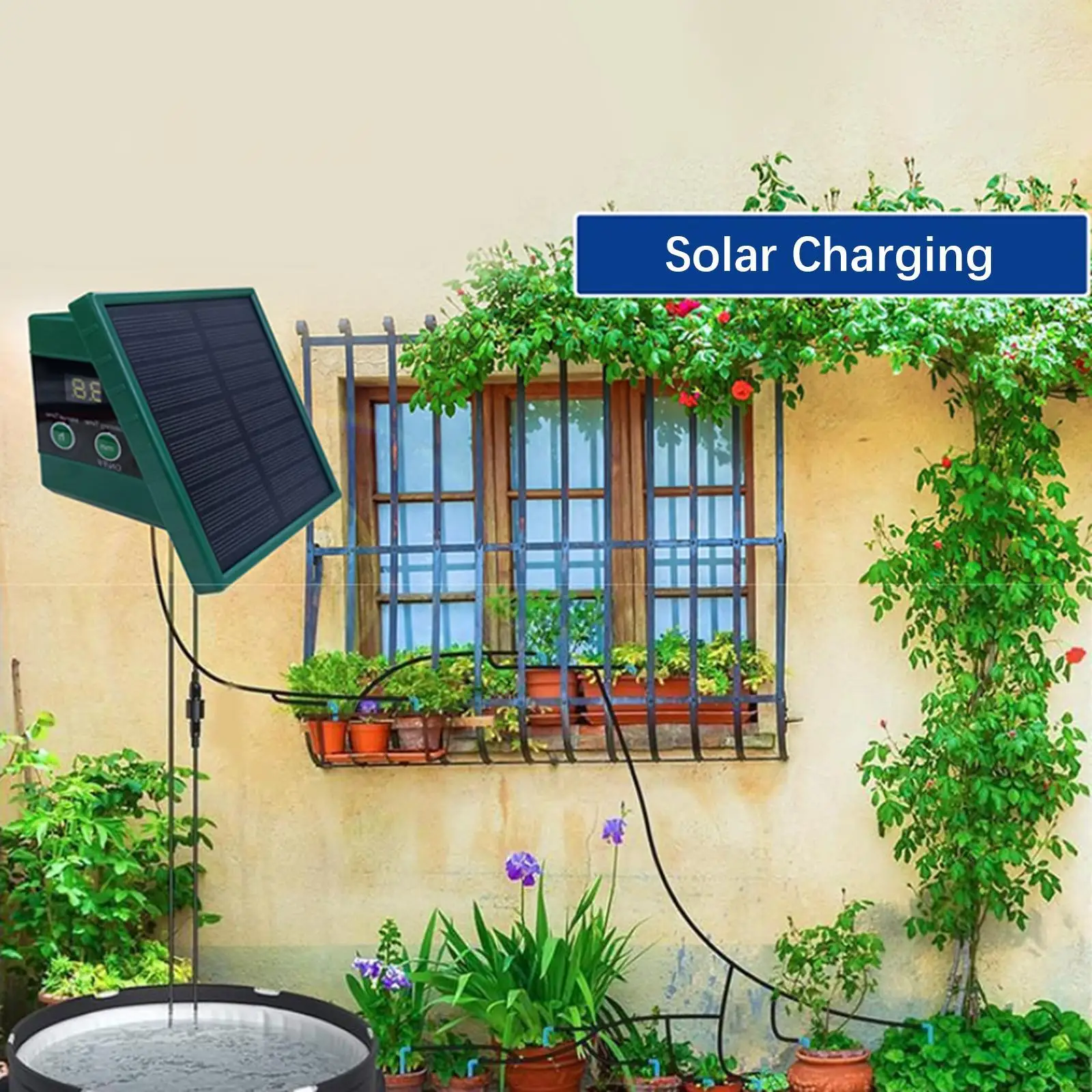Solar Drip Irrigation System Kit Flower Pot Garden Houseplant Anti Siphoning Solar Drip Irrigation System Kit Flower Pot Garden Houseplant Anti Siphoning
