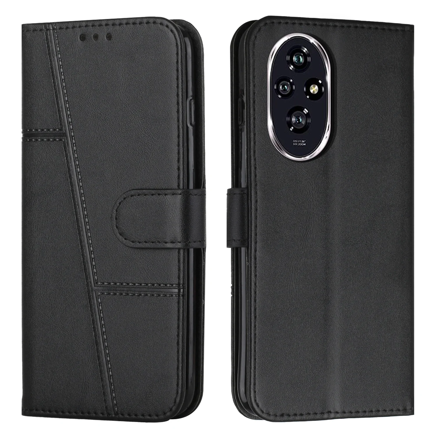 Leather Phone Case Wallet with Card Holder and Strap - Premium Flip Cover