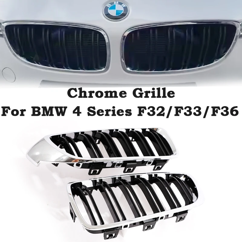 Sleek Gloss Black Chrome Double Slat Performance Grille