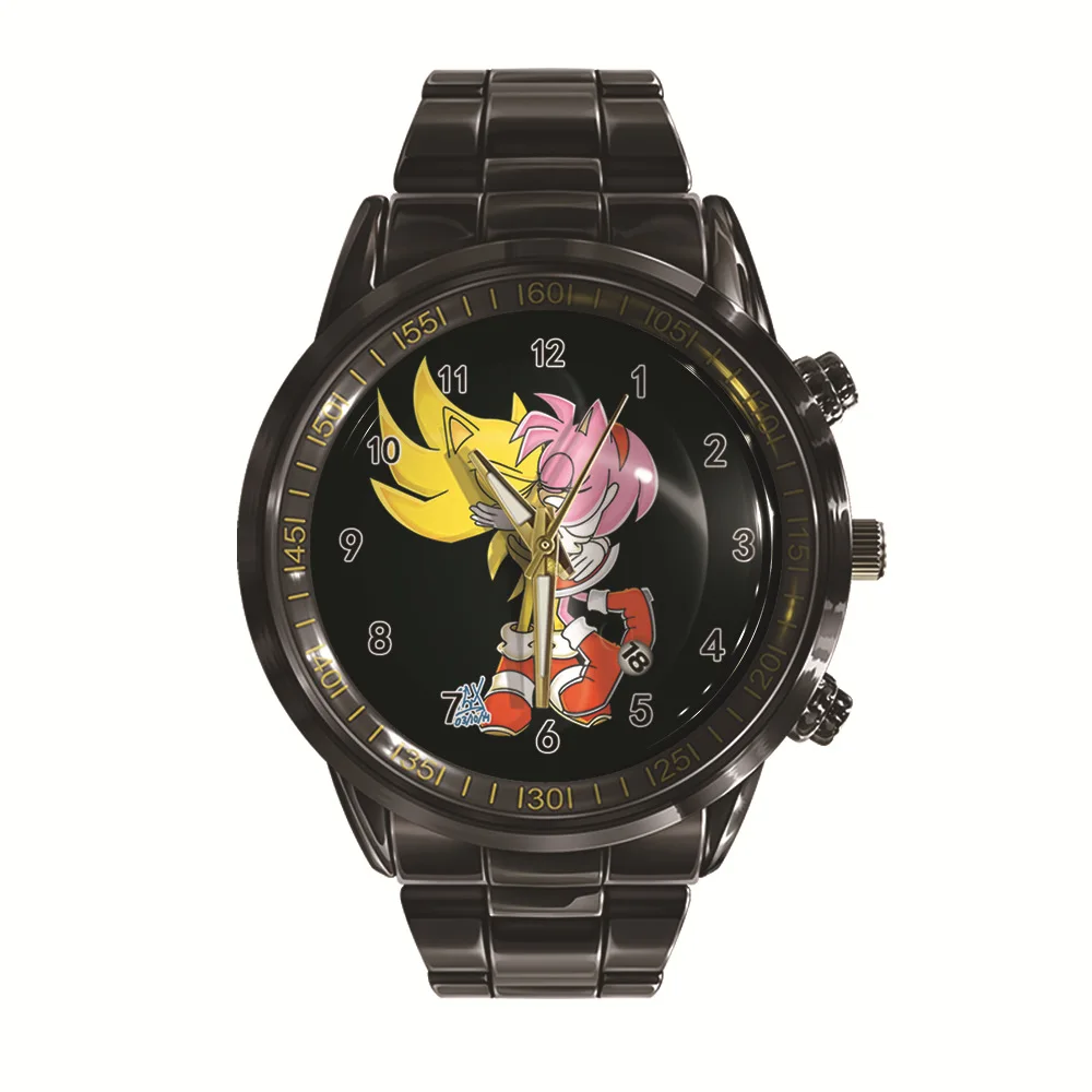 thumbnail image 1 of Serie de relojes de anime Sonic de moda y de moda para hombres, estudiantes y niños, relojes de cuarzo con correa de acero, 1 of 5