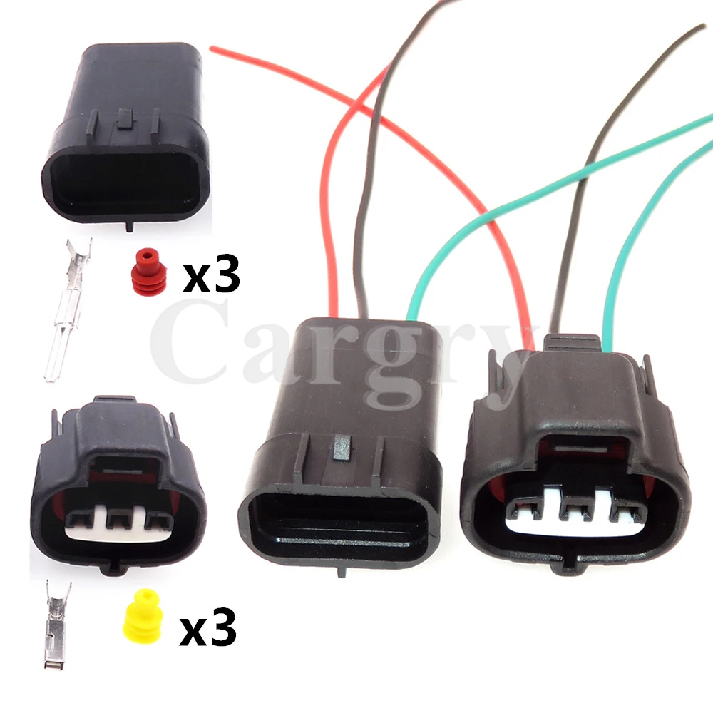 

1 Set 3P 90980-10841 Automotive Starter Pressure Sensor Wire Harness Connector 6189-0099 Car Waterproof Socket For Toyota