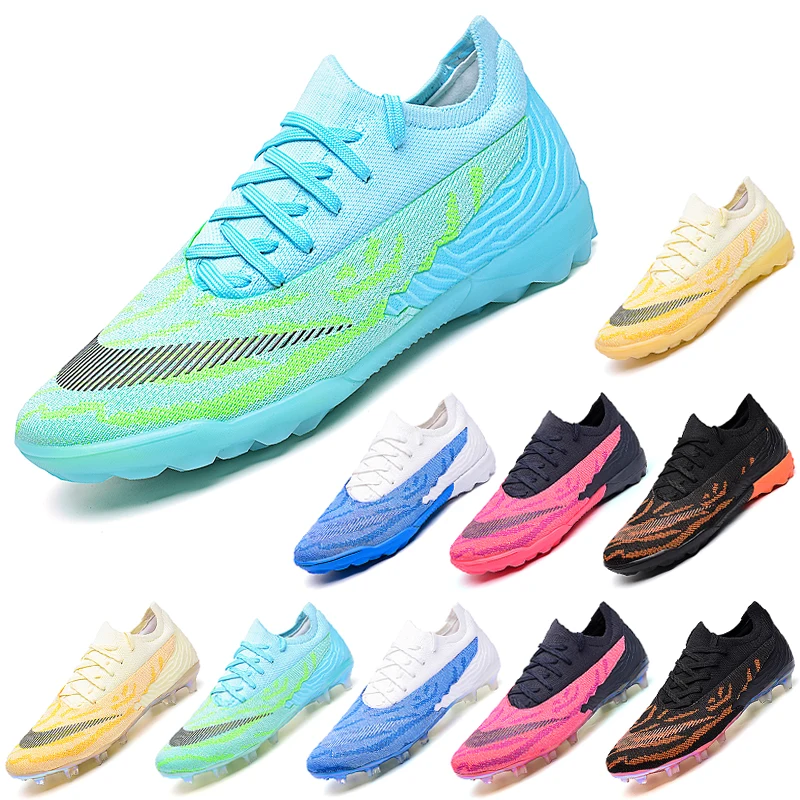 NEW Soccer Shoes Men AG/TF Quality Grass Training Cleats Kids Football Boots Top Outdoor Sports Sneakers Women Non-Slip 35-45#