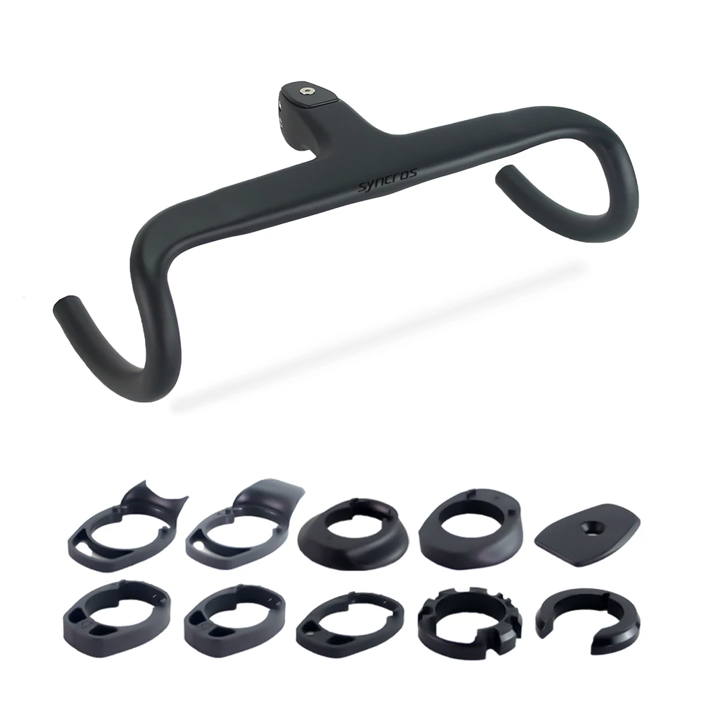 SYNCROS Road Handlebar T1000 Integrated Carbon Road Handlebar 28.6mm Internal Routing Black Matte Bike Accessories and Spacers bicycle accessories bicycle handlebar
