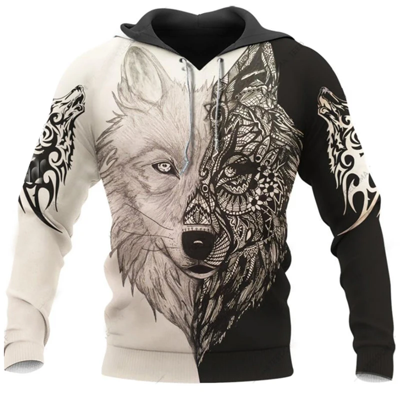 thumbnail image 1 of Sudadera con capucha con estampado 3D de lobo para hombre, moda de primavera y otoño, unisex, informal, chaqueta, ropa de calle, abrigo, 4XL, 1 of 4