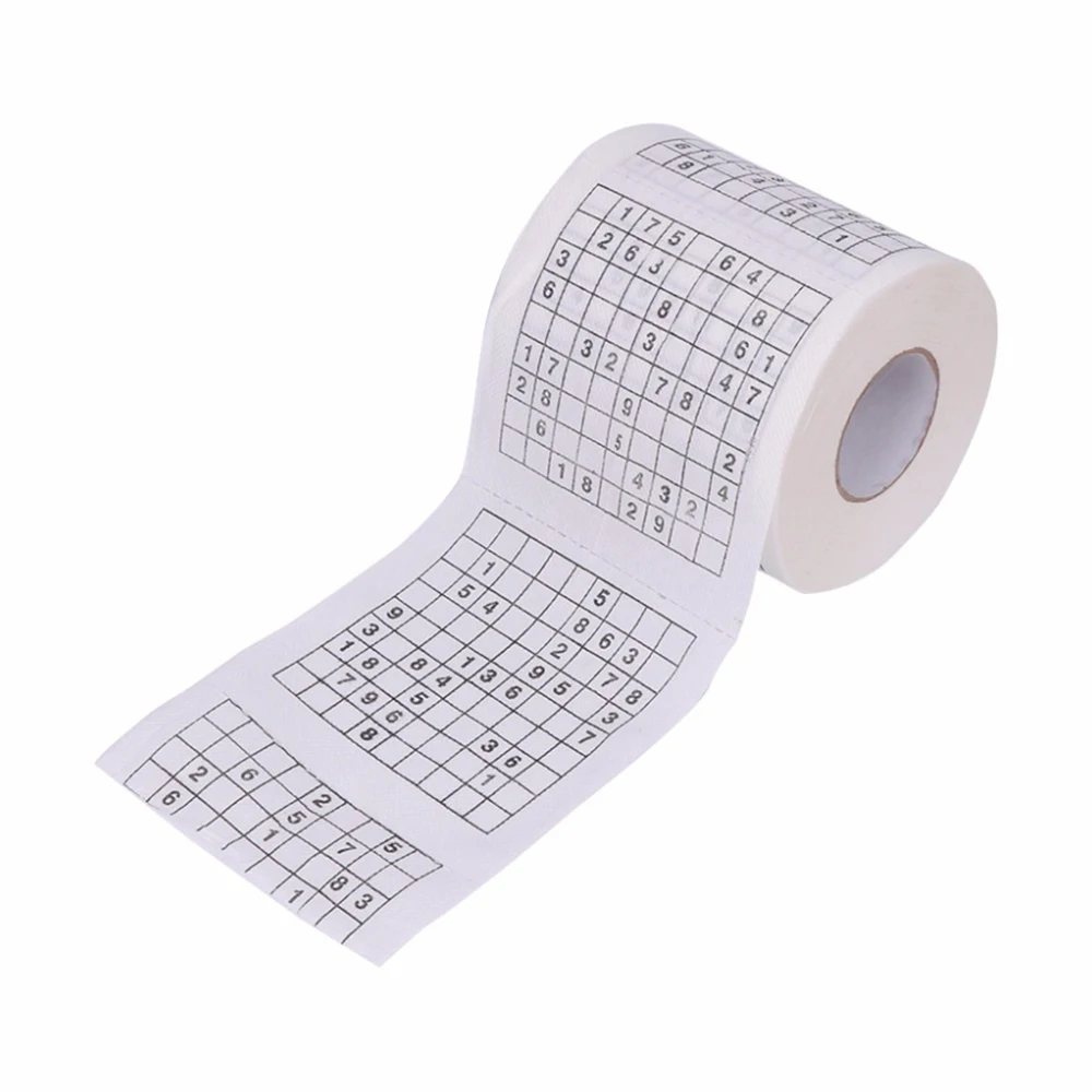 Creative Sudoku Game Toilet Paper Games Roll Paper Towel Tenacity Durable Funny Printed Toilet Bathroom Accessories toilet paper