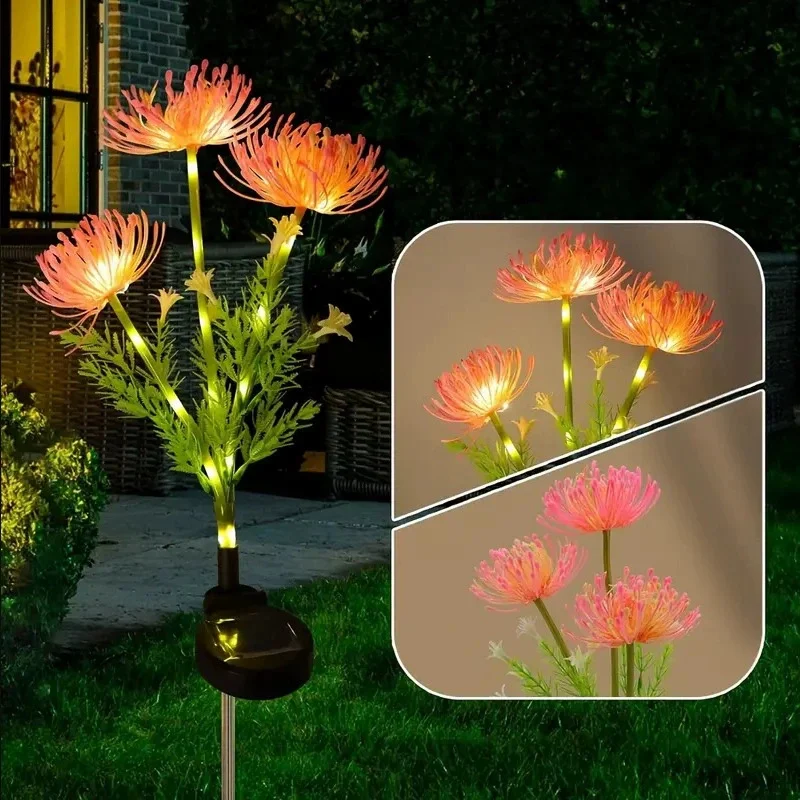 Outdoor Solar Lamp Simulated Eternal Flower Snow Lotus LED Lawn Lamp Garden Summer Camping Party Landscape Lighting Decoration