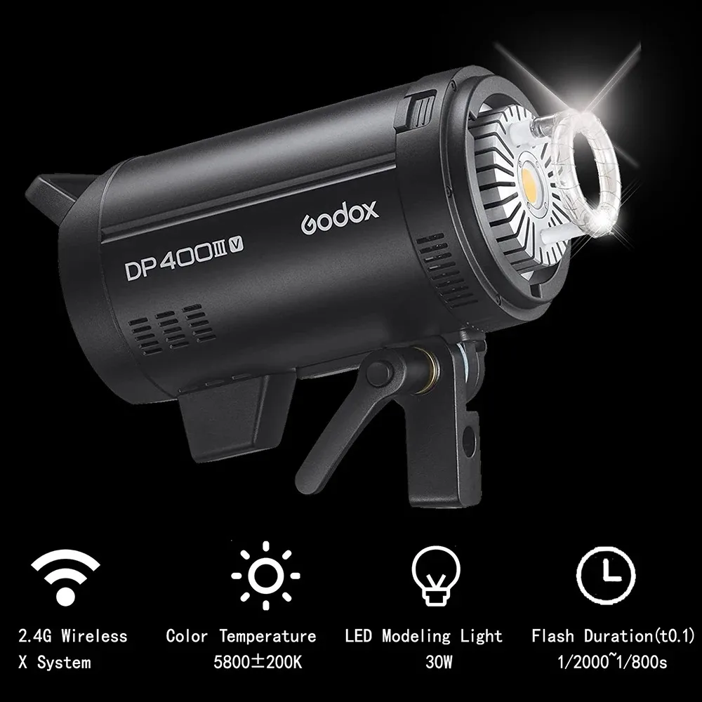 Godox DP400IIIV DP600IIIV DP800IIIV DP1000IIIV 전문 스튜디오 플래시 스트로브 사진 촬영용 모노라이트 (표준 반사판 포함)