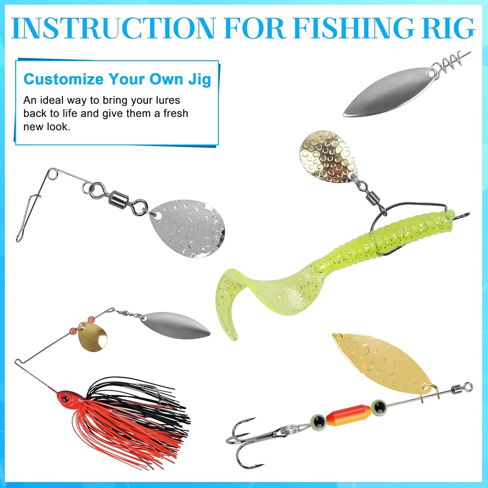 Fishing Lure Spinner Blades Kit - Colorado & Willow Blades For DIY Lure Making