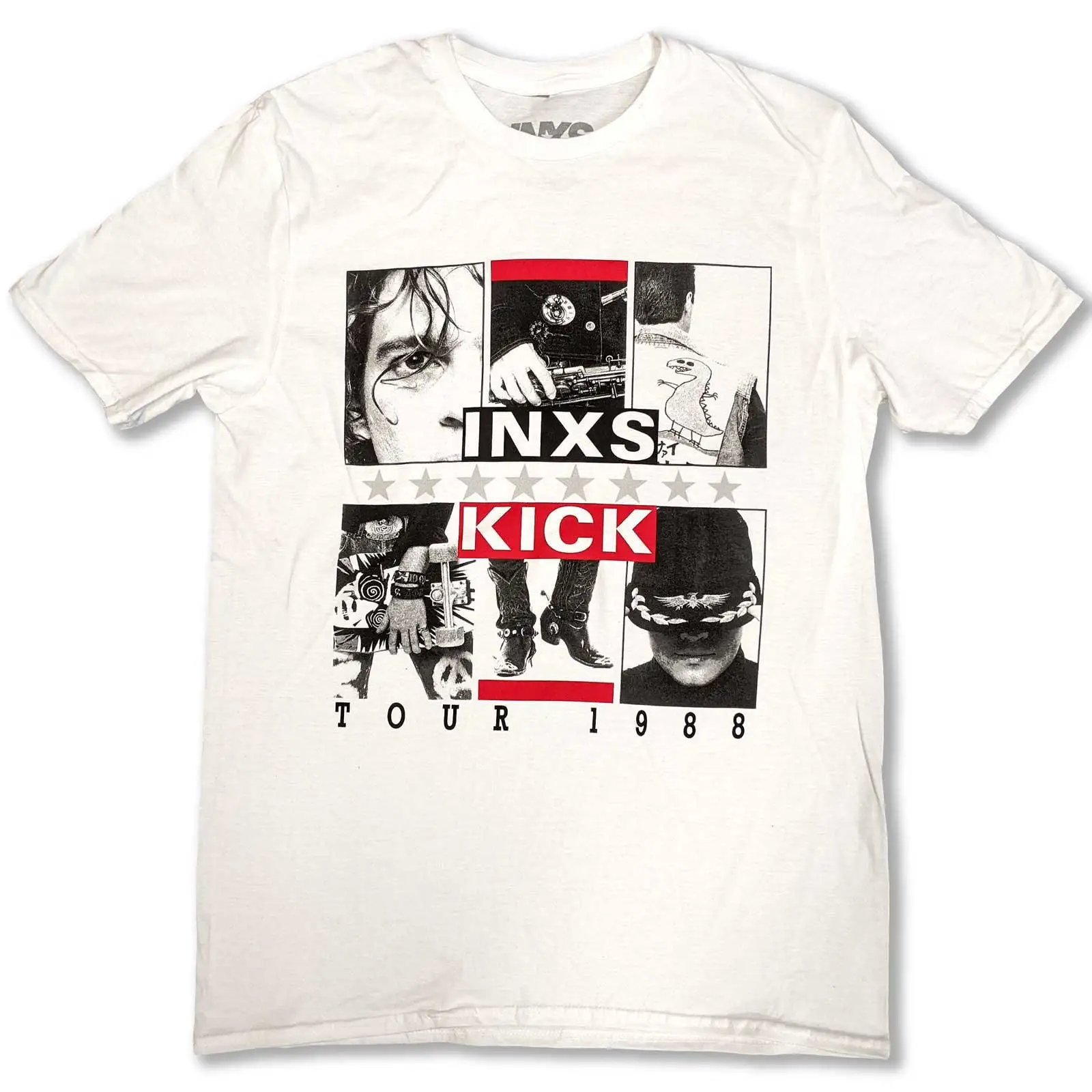 Inxs Kick Tour White A Rock Off T-Shirt Prodotto Con Licenza Ufficiale