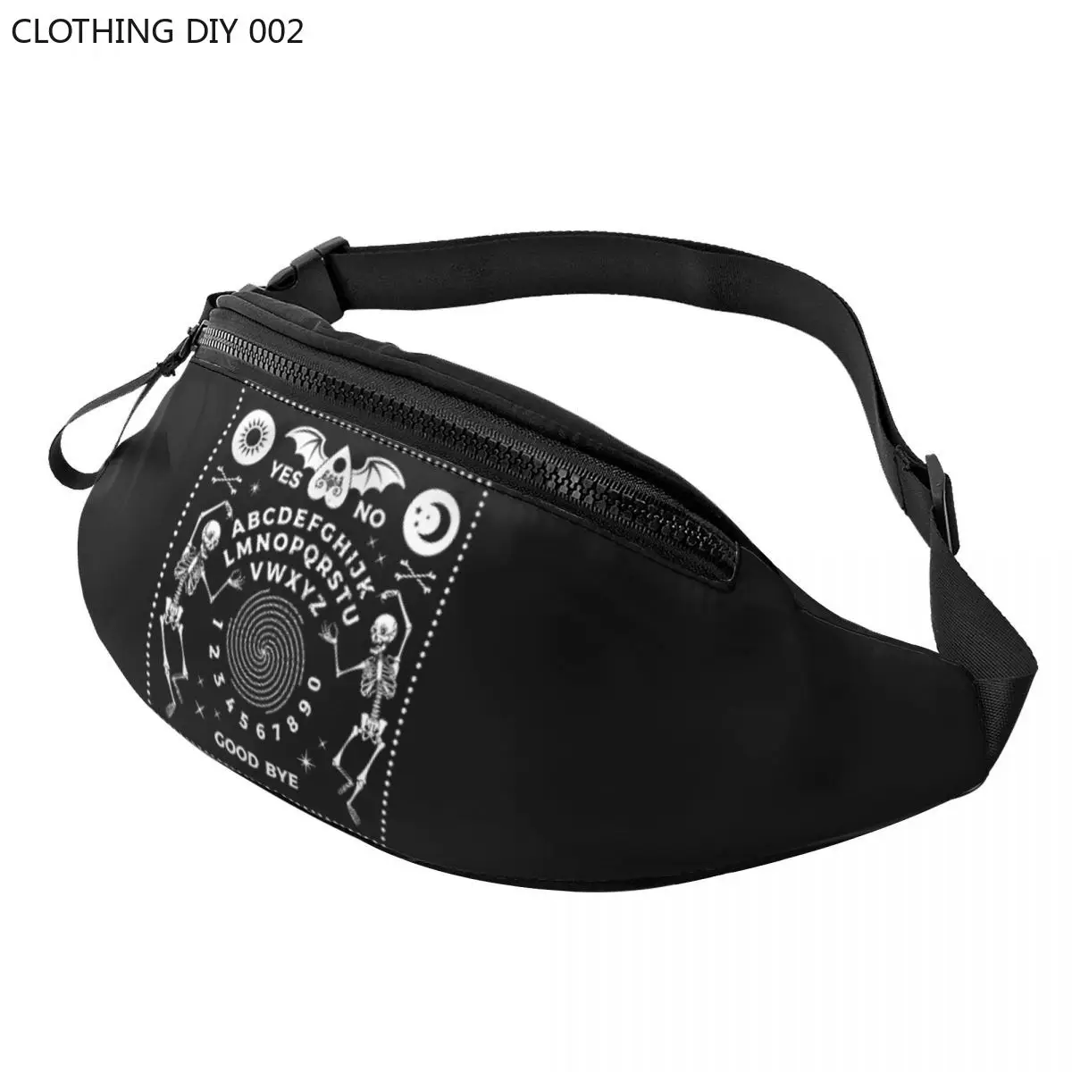 

Occultism Ouija Board Skeletons Fanny Pack Women Men Halloween Witchcraft Crossbody Waist Bag for Traveling Phone Money Pouch