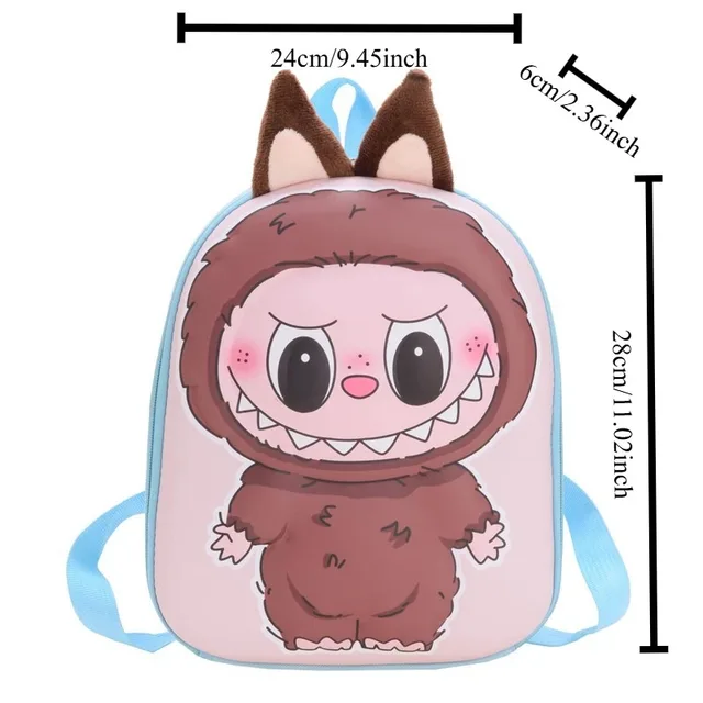 Labubu 11-Inch Hard Shell 3D Cartoon Schoolbag – Lightweight & Cute Backpack for Kindergarten & Young Pupils 1