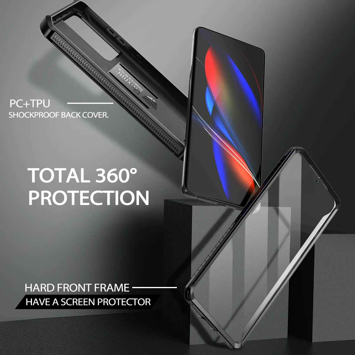 Full Body Bumper Military Grade Armor Shockproof Case with Built-in Screen Protector