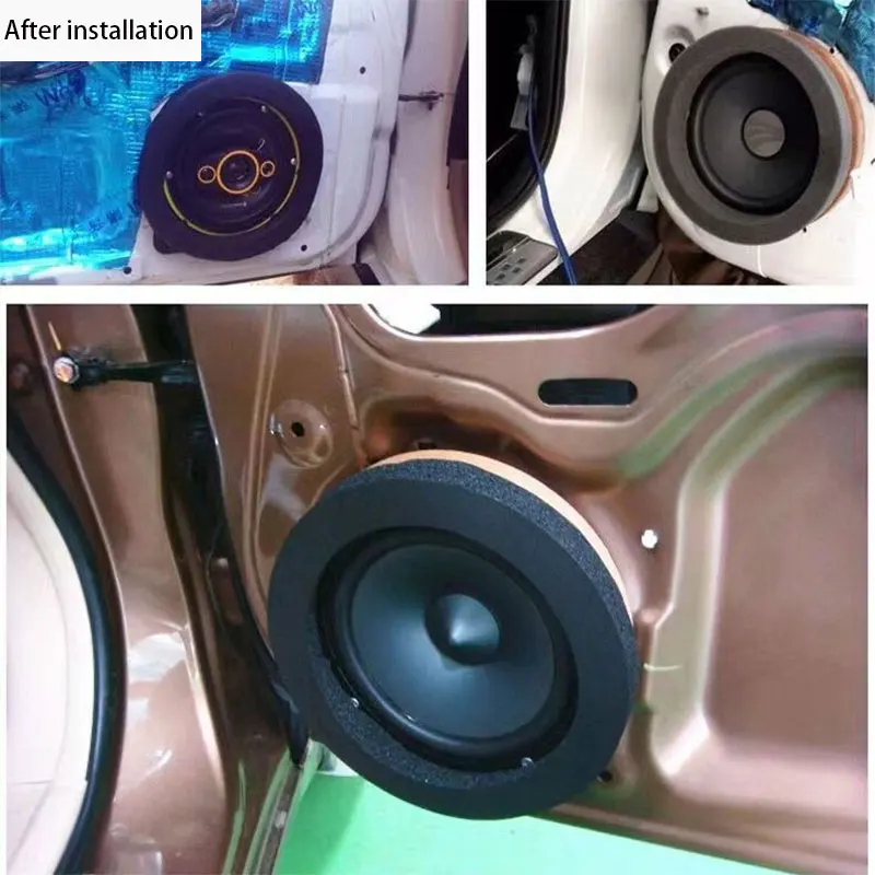 4/5/6.5 Inch Car Speaker Soundproof Cotton Foam Woofer Pad Sound Insulation Ring Self-Adhesive Car Interior Accessories