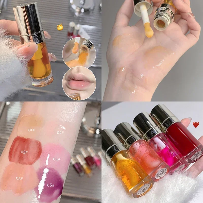 Jelly Violet Glass Lip Oil Moisturizing Transparent Plumper Lip Gloss Makeup Nutritious Liquid Lipstick Big Brush Care lip makeup,lip glaze,lip lacquer,lip tint,lip stain,lip gloss,lip oil,lip plumper