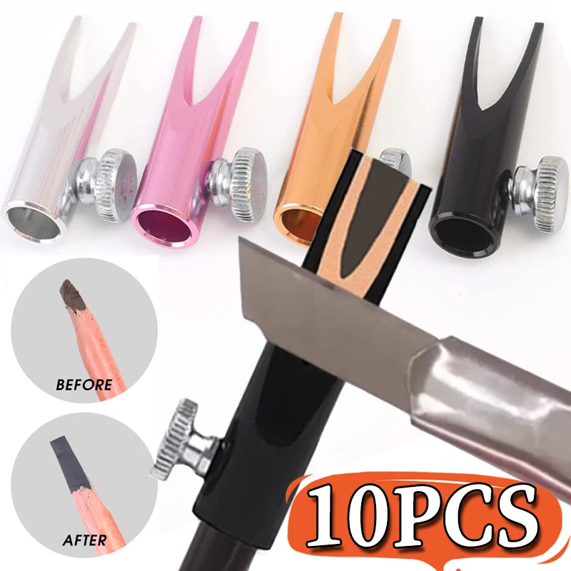 10PCS Metal Microblading Eyebrow Pen Sharpener Profiler Eyebrow Pencil Tattoo Makeup Tools Professional Brow Pencil Sharpening