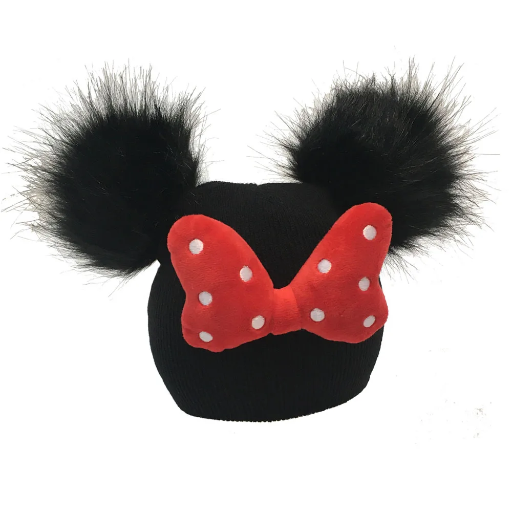 

0-2 Years Newborn Baby Kids Girls Boys Winter Warm Hat Cute Pompom Big Bowknot Lovely Beanie Cap