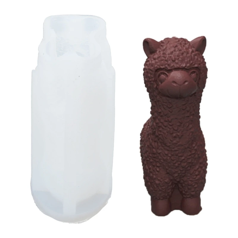 3D Alpacas Silicone Mold Plaster Scented Candle Resin Molds Aromatherapys Candles Epoxy Casting Molds Animal Decoration Dropship