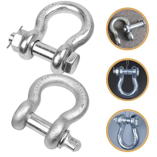 2 Pcs American U-shaped Buckle Rings Heavy Duty Tow Hooks for