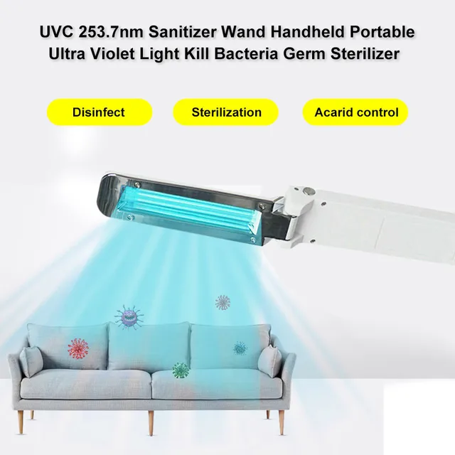 Uvc Hordozható Kézi Csíra Lámpa Usb Interfész Sterilizálás És Atka Eltávolítása Uv Fertőtlenítő