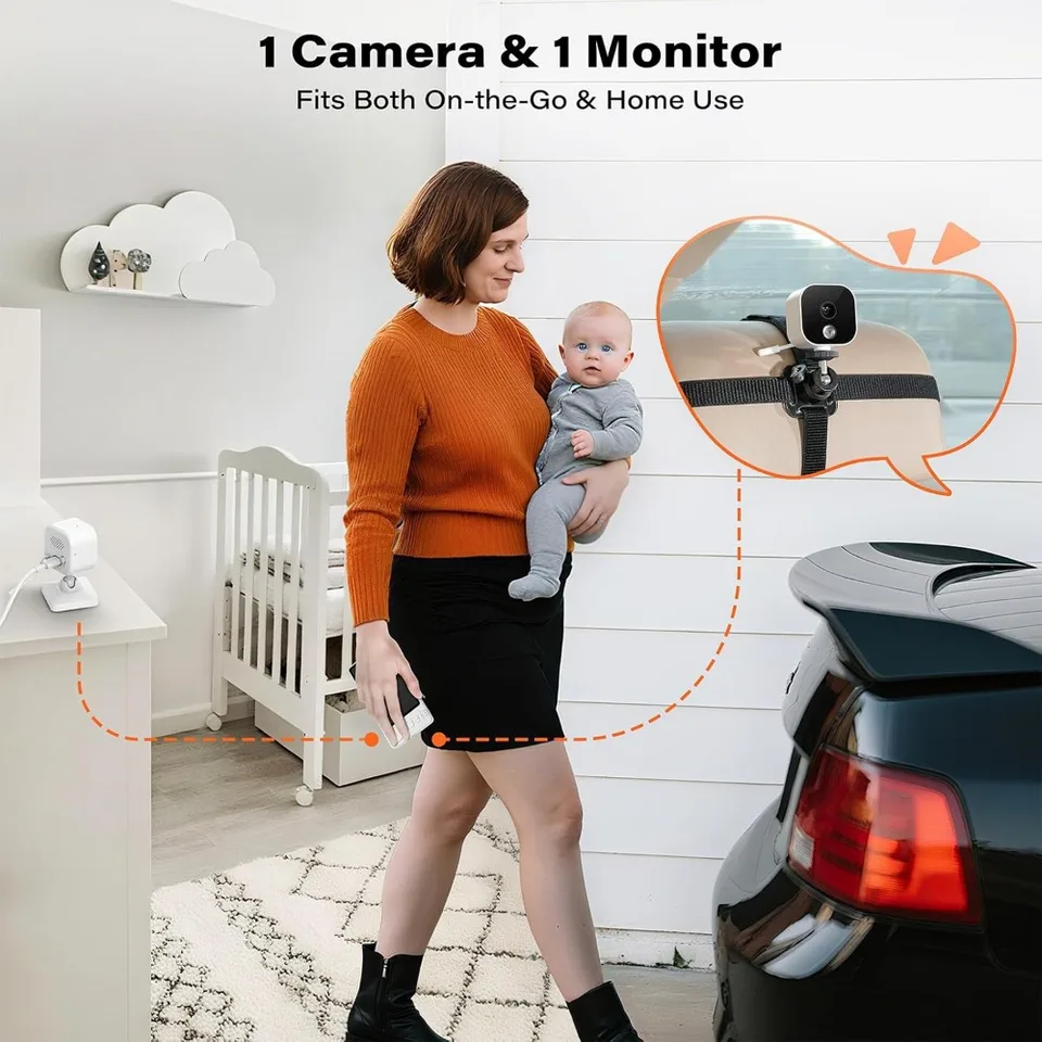 Wireless Baby Car Camera Monitor with 360 Degree View
