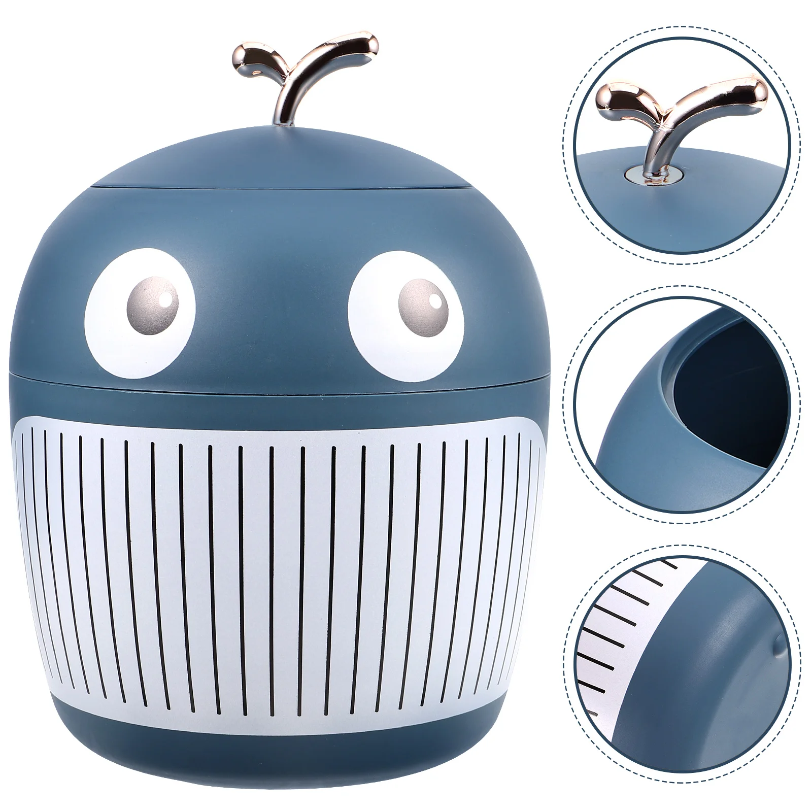 

Counter Trash Can Small Desk Plastic Portable Countertop Lid Waste Basket Garbage