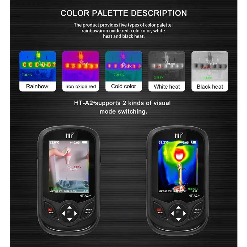 TFT Pocket Thermal Infrared Imager HT-A2 HT-A2+ Temperature Meter Measuring Tools Handheld 3.2 Inch Display Screen Hunting