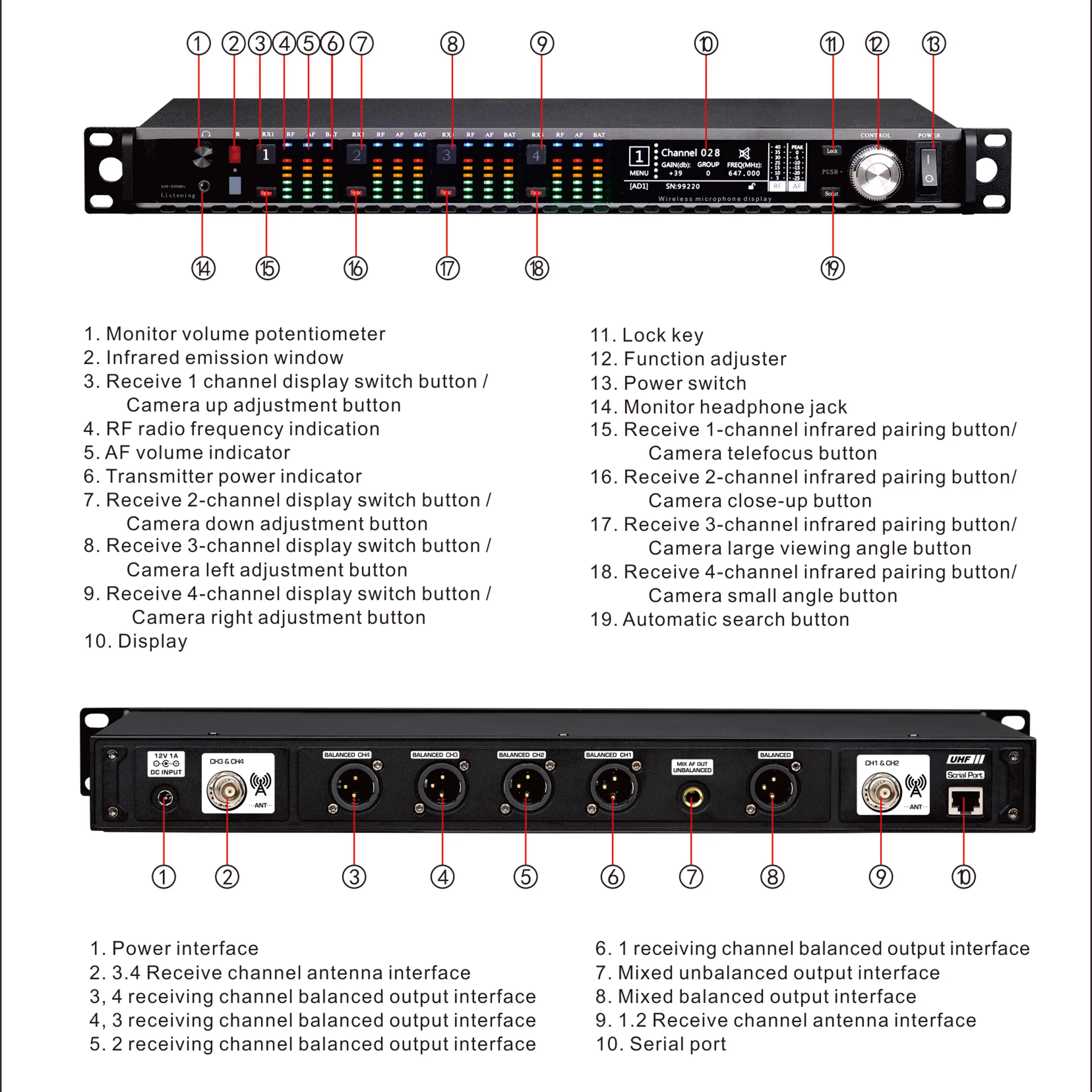 Leicozic 무선 마이크, 4 채널, 50mW, Axient 디지털 KSM9 캡슐 헤드셋, 라발리에 마이크, 무대 공연 마이크