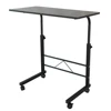 Black Pipe Rack Computer Desk, Side Table Mobile Standing, Adjustable Height & Movable, 60cm Particleboard with Triamine, Modern 1