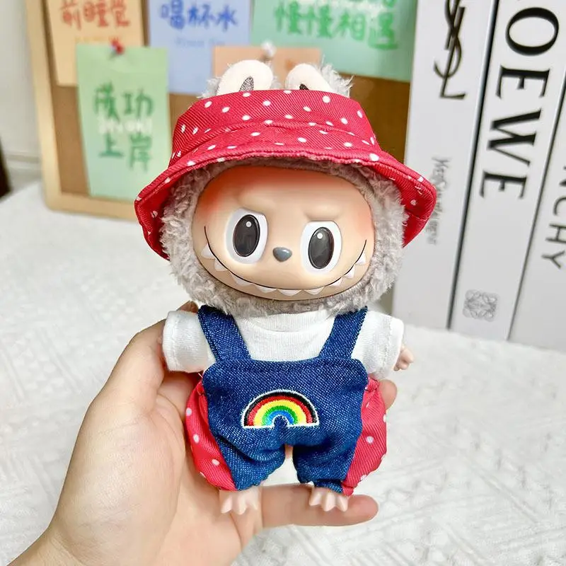 thumbnail image 1 of Mini ropa de peluche para muñecas, traje de 17cm, accesorios para Kpop, Exo, Labubu, Idol, oso, mono, ropa DIY, regalo para niños, 1 of 5