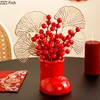 Creative Snow Boots Shape Ceramic Vase Desk Decoration Flowers Arrangement Artificial Berries Decorative Vases Modern Home Decor 2