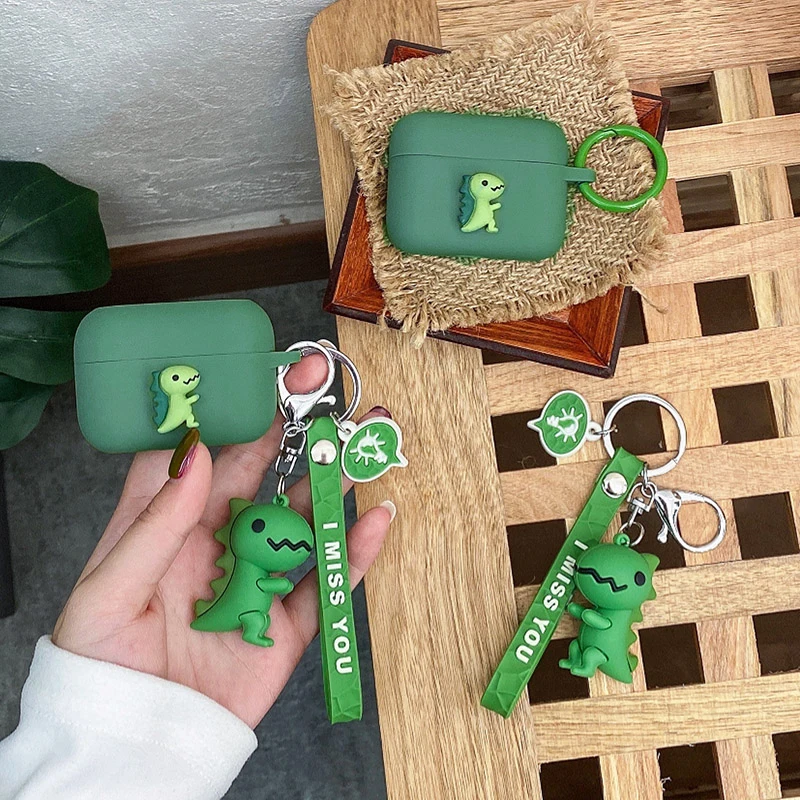 Custodia Per Auricolari Cartoon Per Amazon Echo Buds 2 Custodia Divertente Dinosauro Silicone Proteggi Custodia Per Telefono Con Accessori Portachiavi