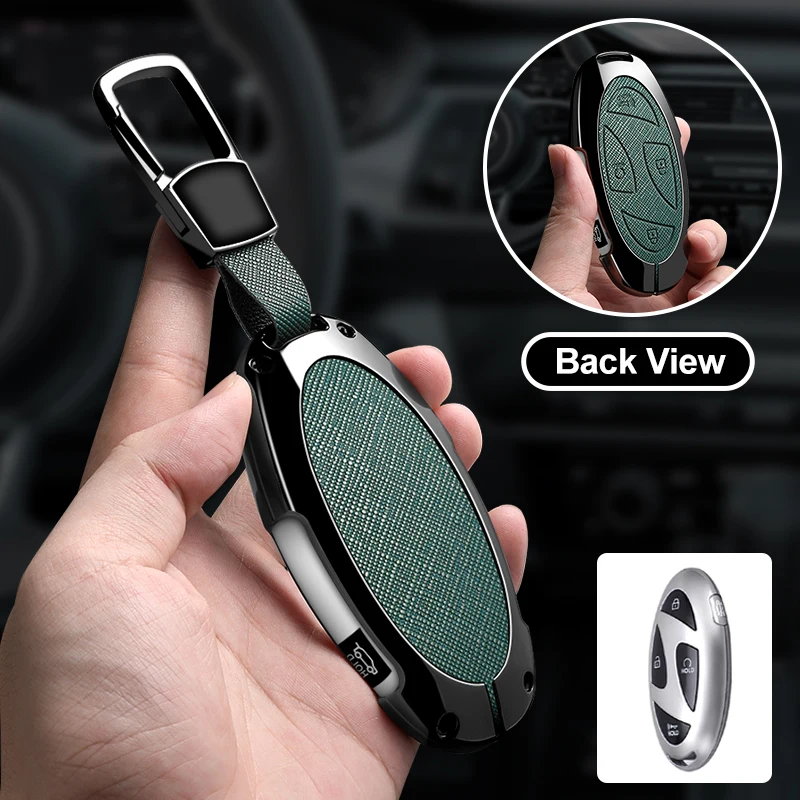 Premium 5-Button Car Key Case Cover with Keychain Accessories