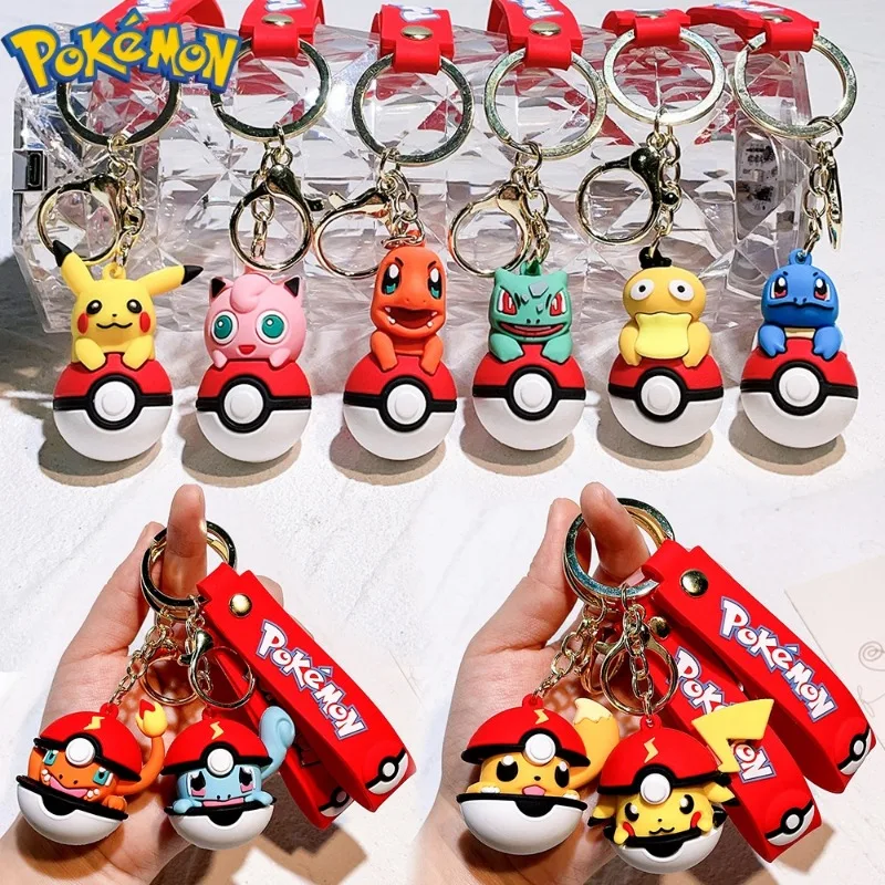 

Pokemon Cartoon Keychain Pikachu Toy Anime Action Figures Pikachu Mewtwo Poké Balls Dolls Cute Decoration Children Birthday Gift