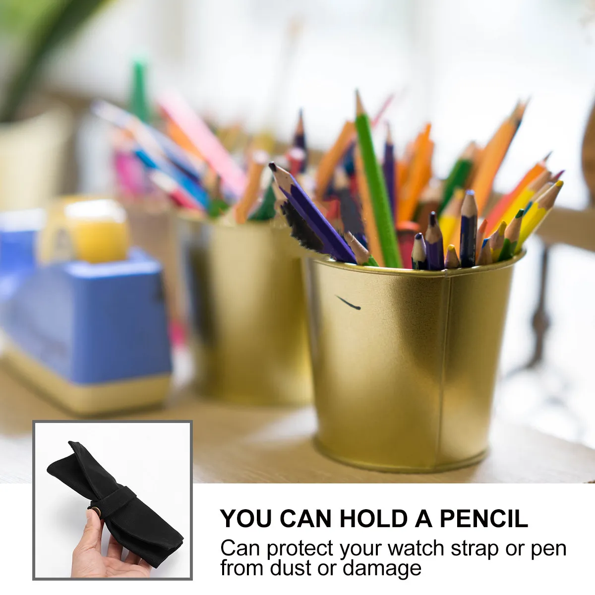 캔버스 시계 롤백, 열렸을 때 넓어지는 공간으로 여러 개의 펜이나 스트랩을 수납 가능, 휴대가 간편한 접이식 디자인, 여행용 펜슬 파우치