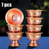 7pcs Ancient Red Copper Tantric Bowl Engraving Goblet Tibetan Bowl 8.8cm Holy Water Cup Buddhist Home's Gift Desktop Decorative 1